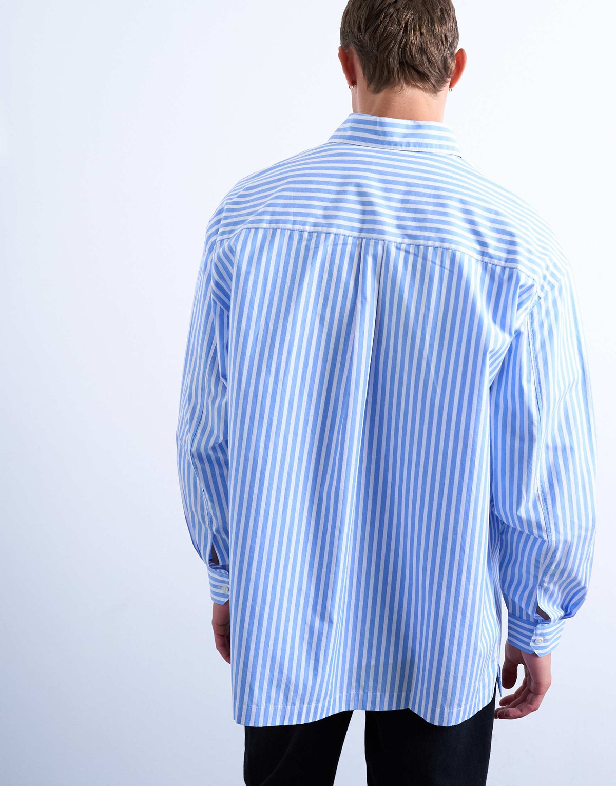 Topman oversized fit stripe shirt in blue