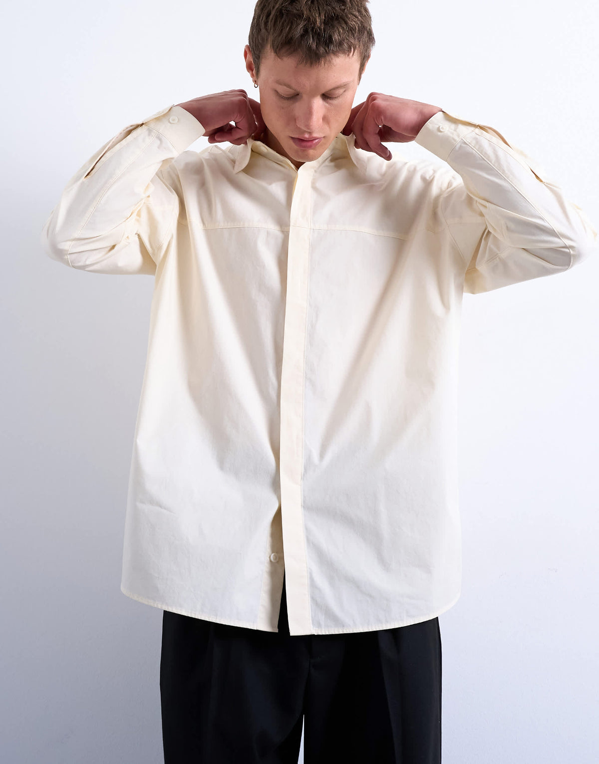 Topman oversized fit formal shirt in light yellow