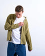 Topman regular fit cord shirt in washed green