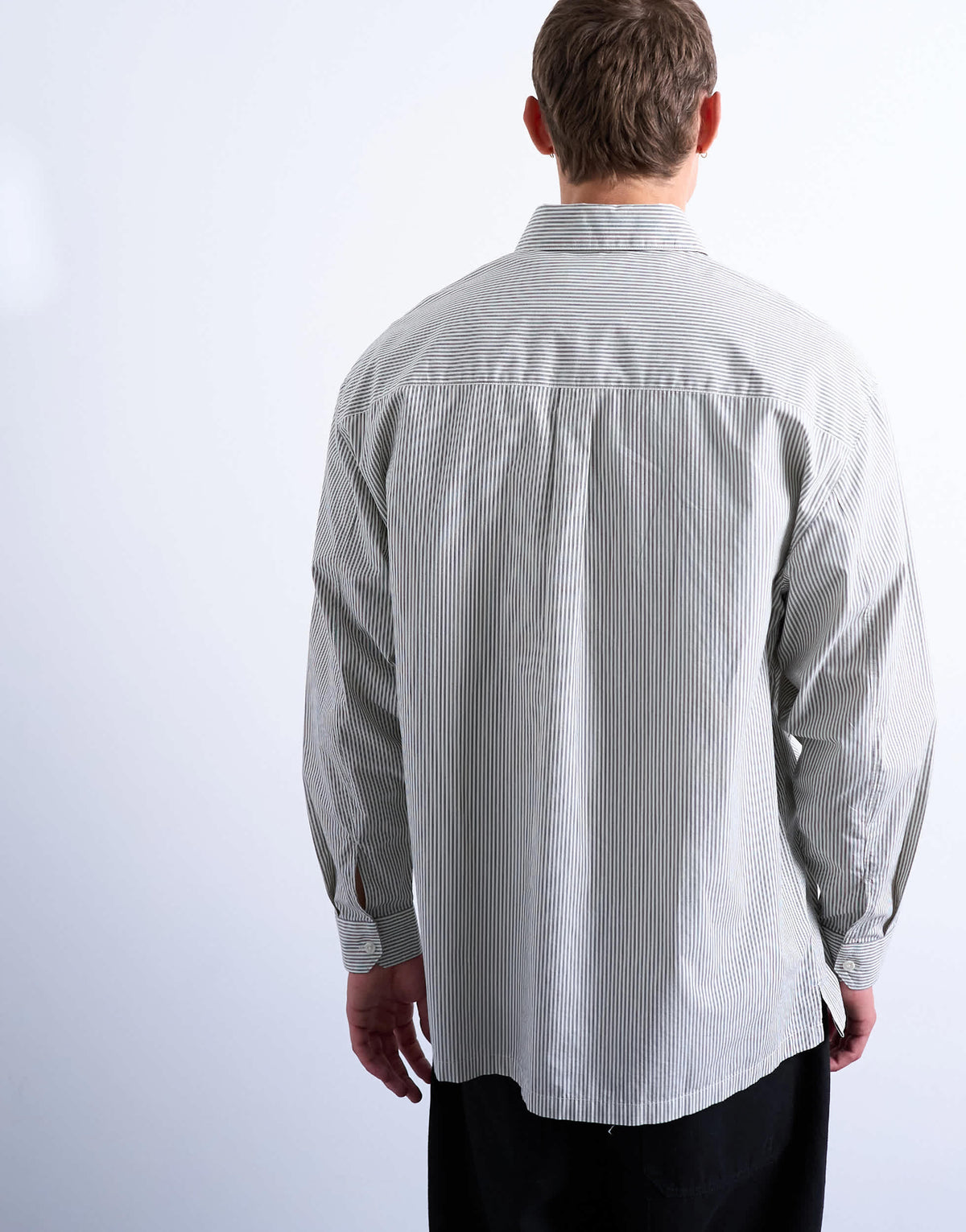 Topman oversized fit stripe shirt in black & ecru