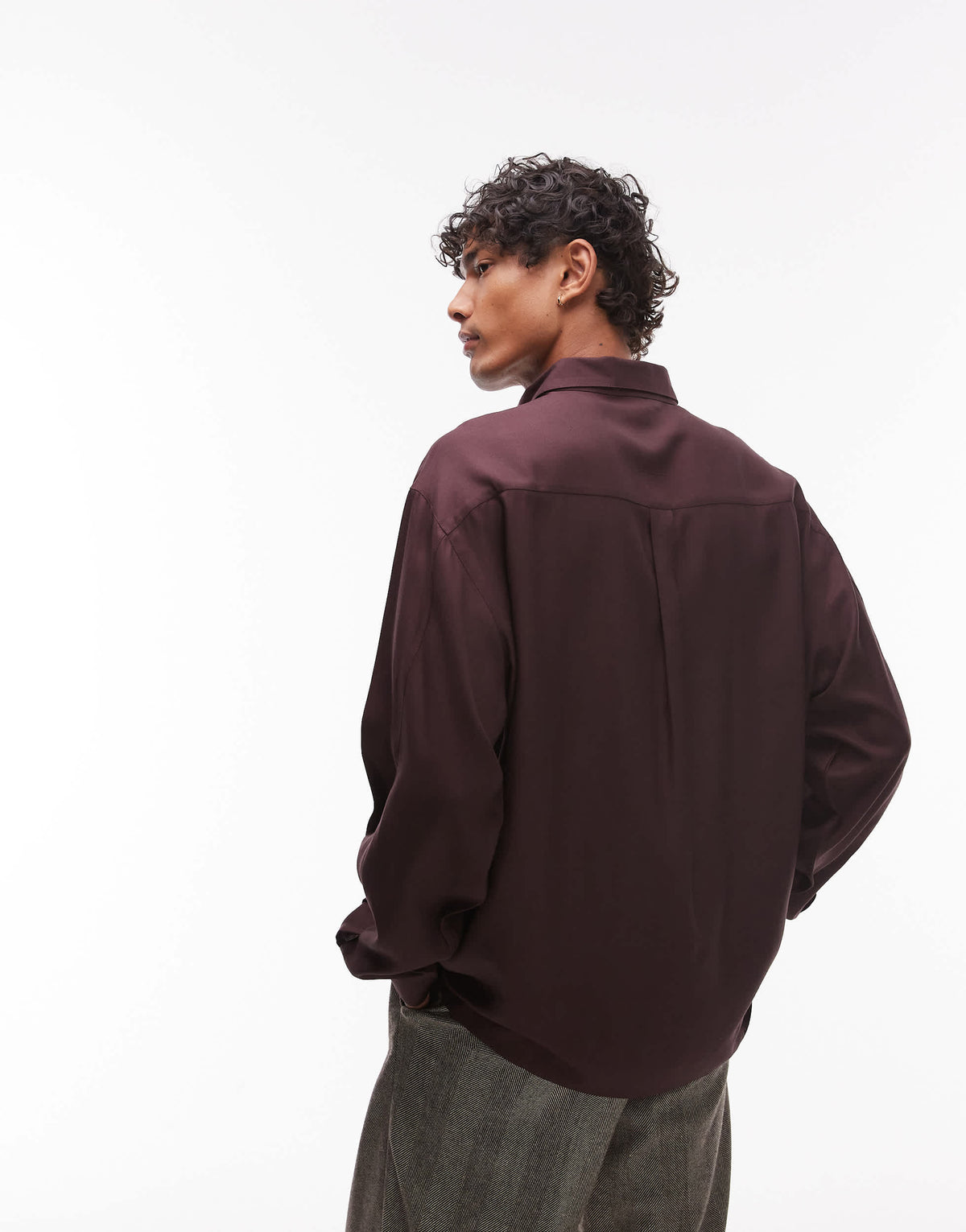 Topman oversized fit shirt in brown