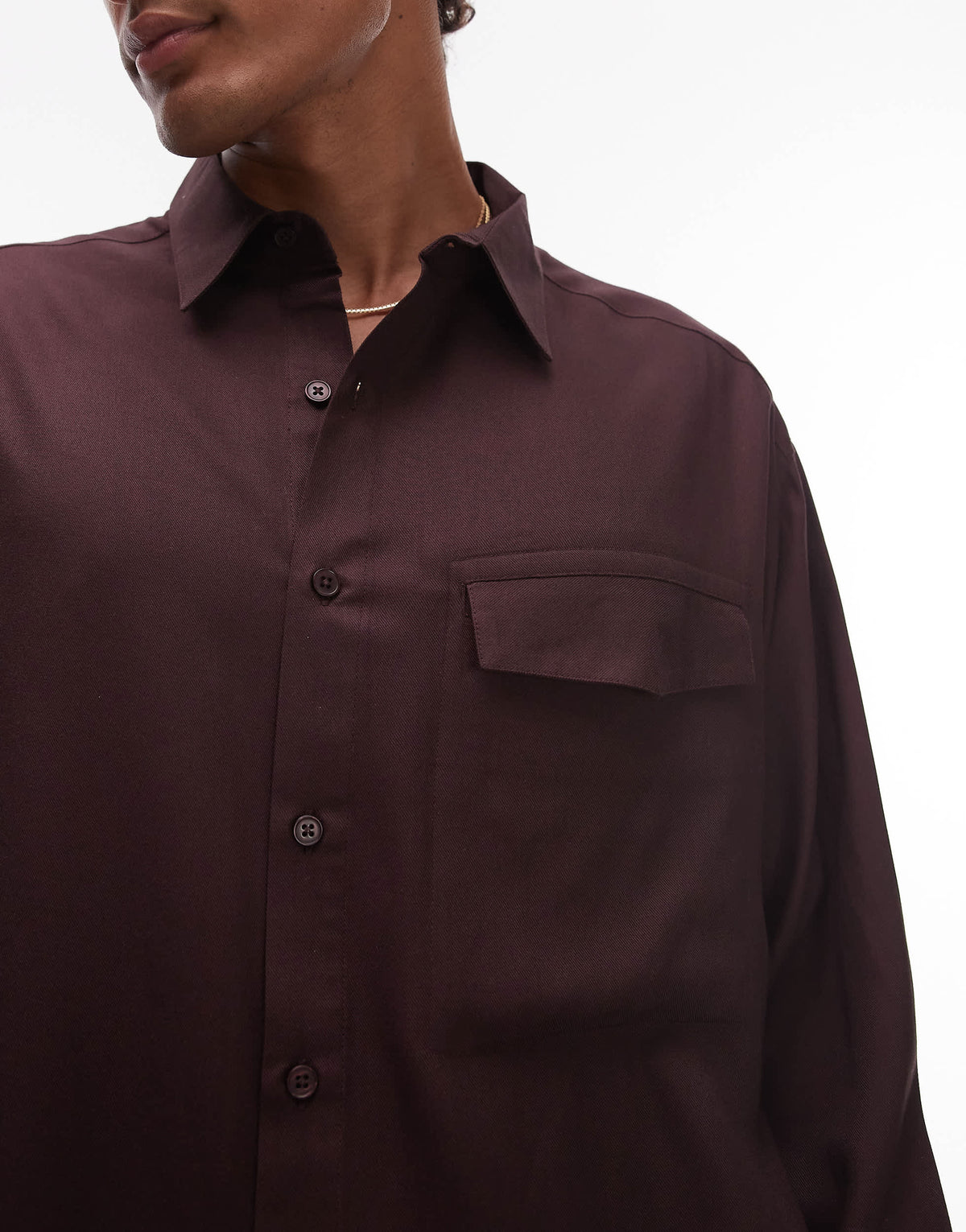 Topman oversized fit shirt in brown