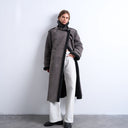 Topshop lange, trichterförmige Aviator-Hose aus Shearling in Grau