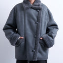 Topshop shearling super oversized car coat in grey