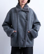 Topshop shearling super oversized car coat in grey
