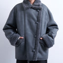 Manteau oversize en peau lainée Topshop gris, très grand