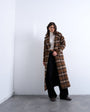 Topshop brushed formal coat in brown check