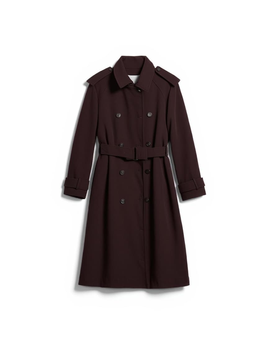 Topshop longline oversized faux suede trench coat in chocolate