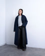Topshop 3 button brushed coat with wool in navy