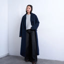 Topshop 3 button brushed coat with wool in navy