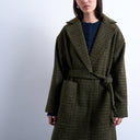 Topshop brushed formal coat in green check