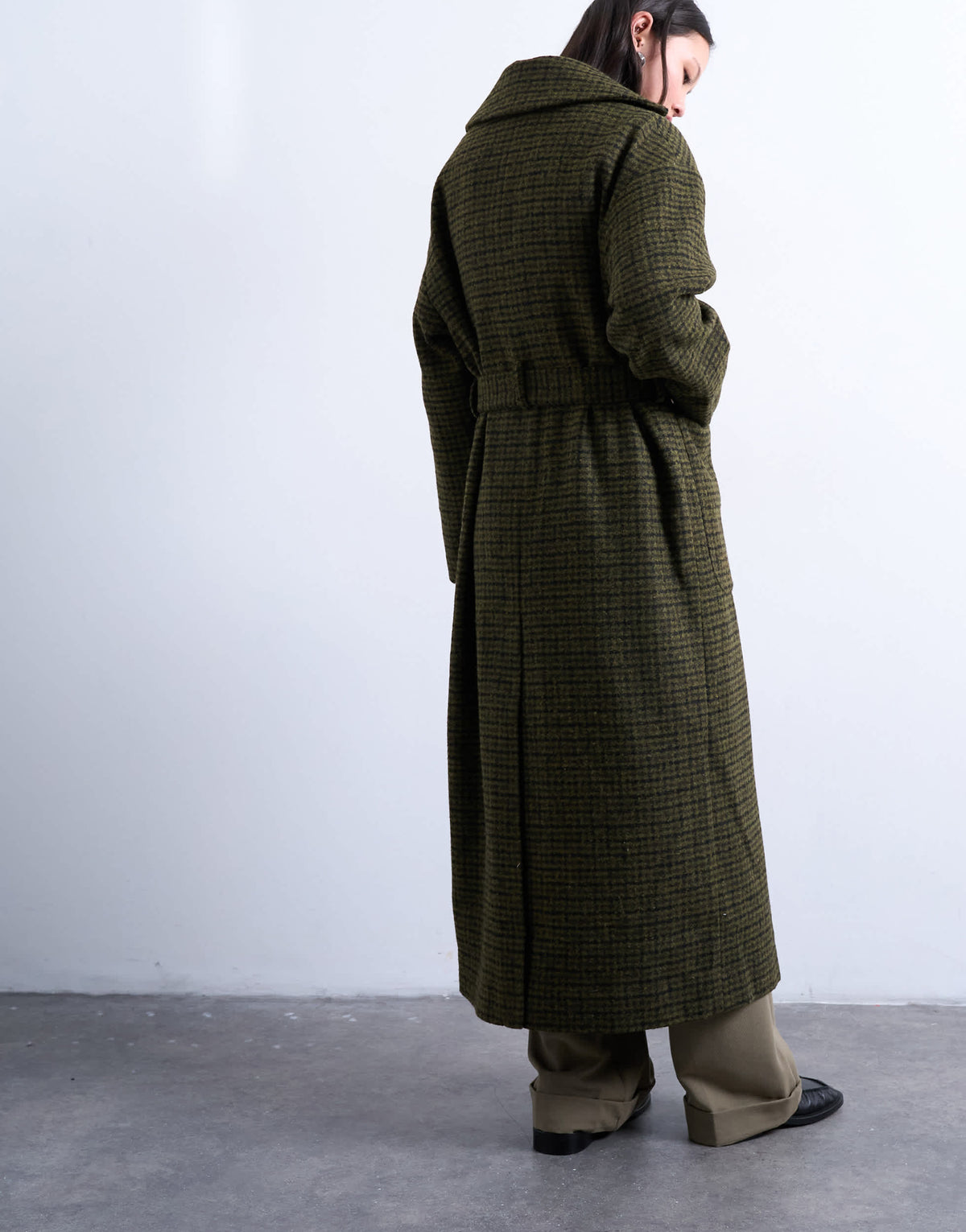 Topshop brushed formal coat in green check