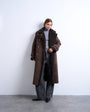 Topshop longline funnel aviator shearling in chocolate