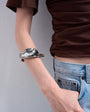 Topshop Bianca chunky twisted bracelet in silver