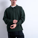 Pull polo intelligent en maille Topman vert foncé