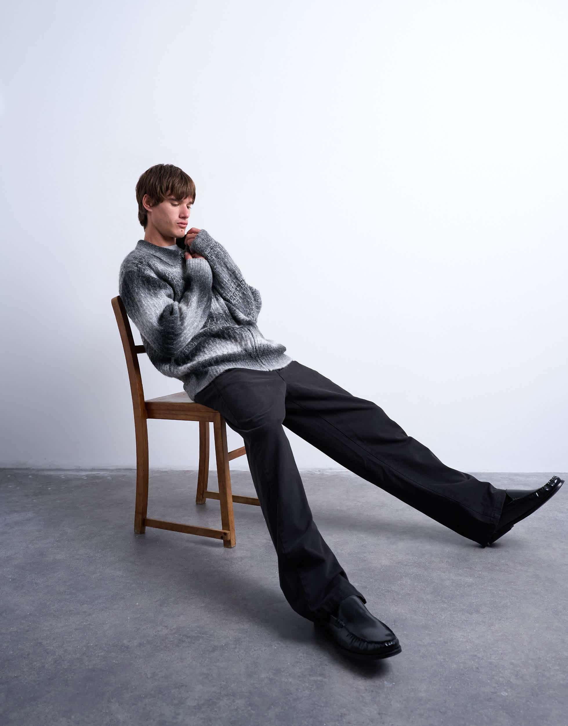 Cardigan zippé en maille mélangée grise Topman
