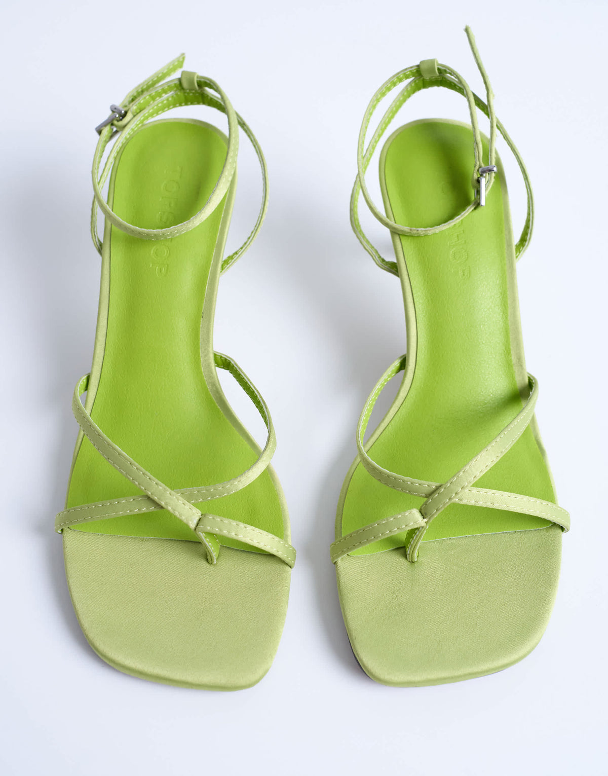 Topshop Ila toe loop mid heel sandal in green