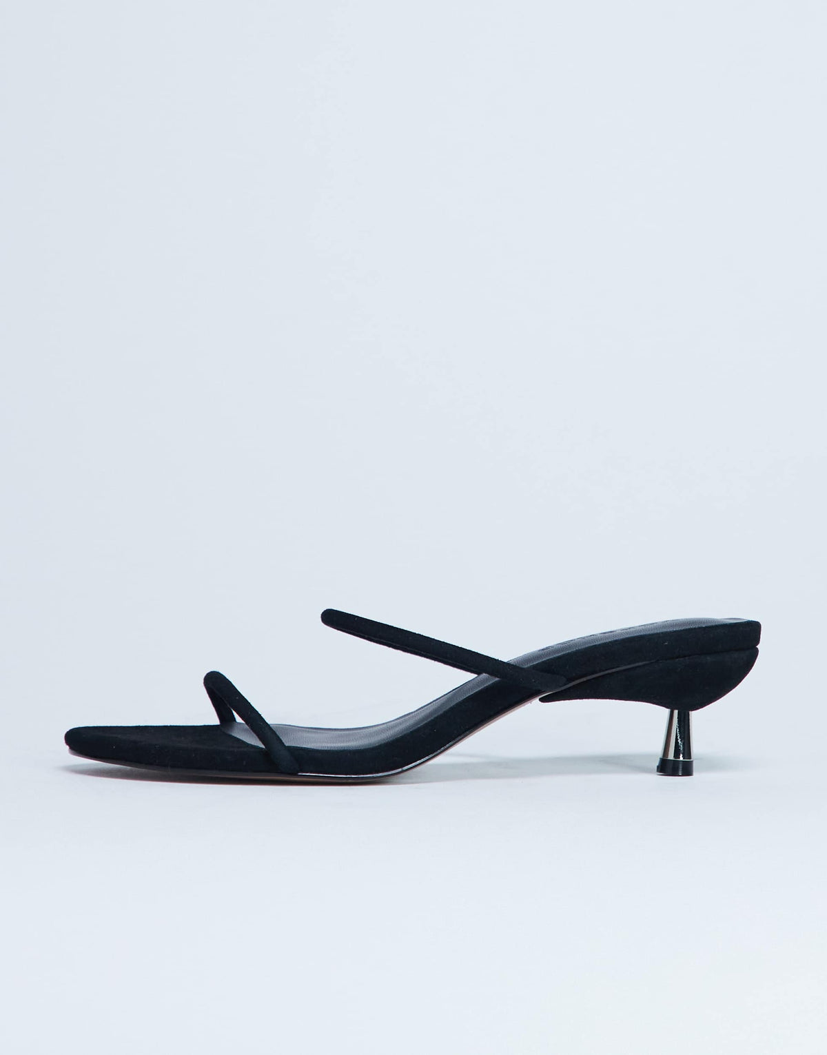 Topshop Ada real suede kitten heel mule in black