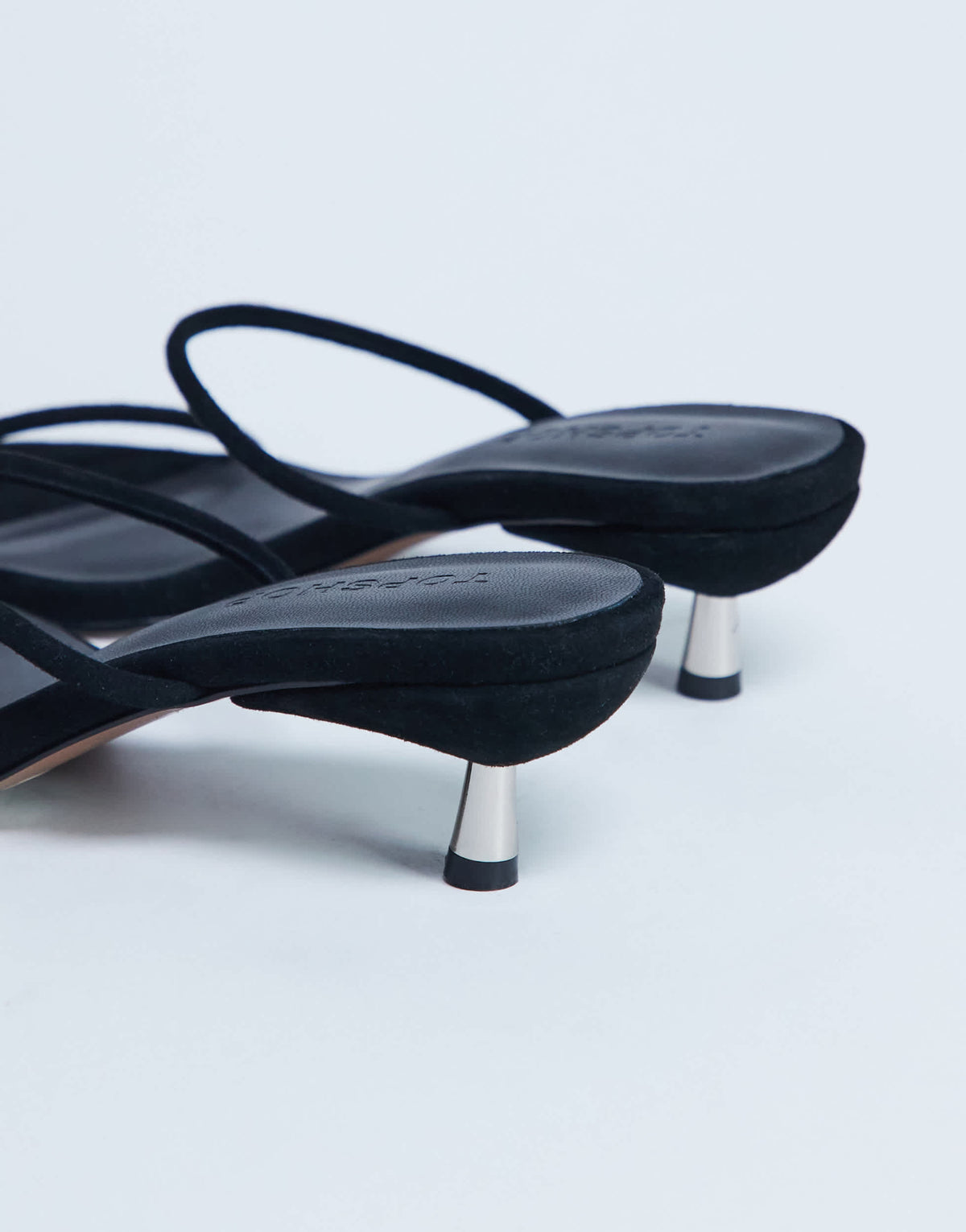 Topshop Ada real suede kitten heel mule in black