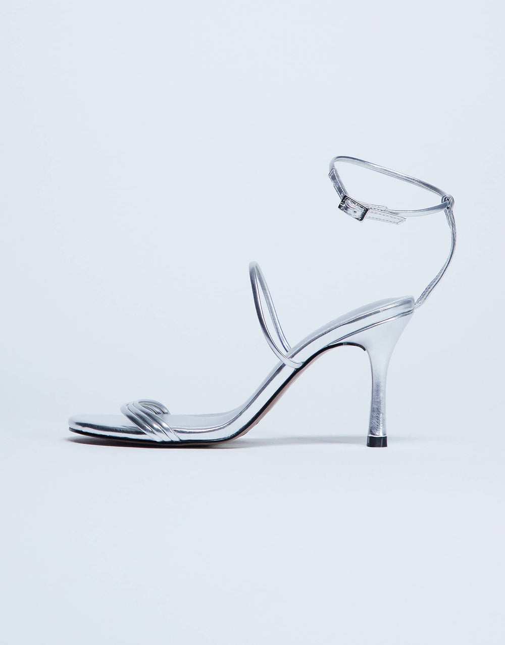 Topshop Abbie Riemchensandalen mit Absatz in Silber