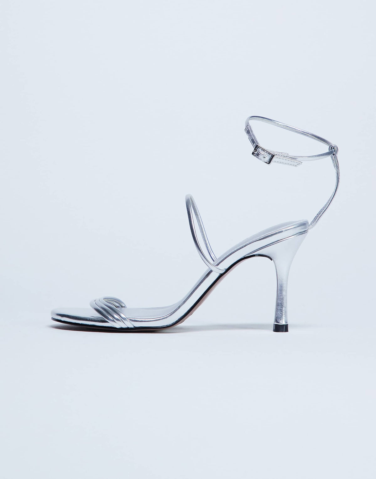 Topshop Abbie strappy heeled sandal in silver