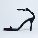 Topshop Alexi real suede 2 part heeled sandal in black