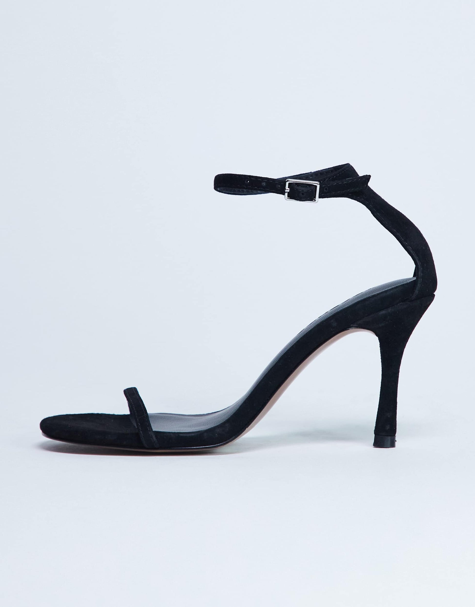 Topshop Alexi real suede 2 part heeled sandal in black