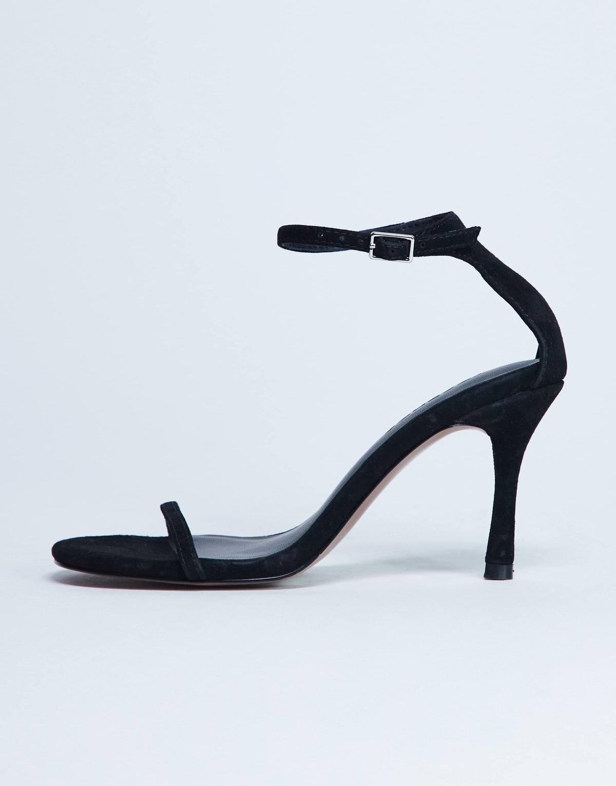 Topshop Alexi real suede 2 part heeled sandal in black