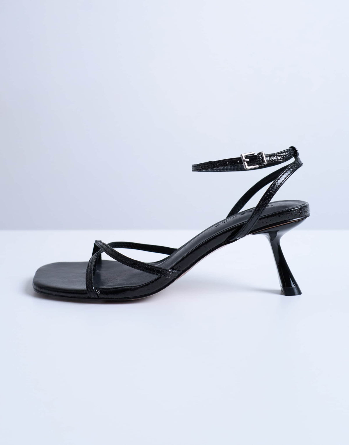Topshop Ila toe loop mid heel sandal in black