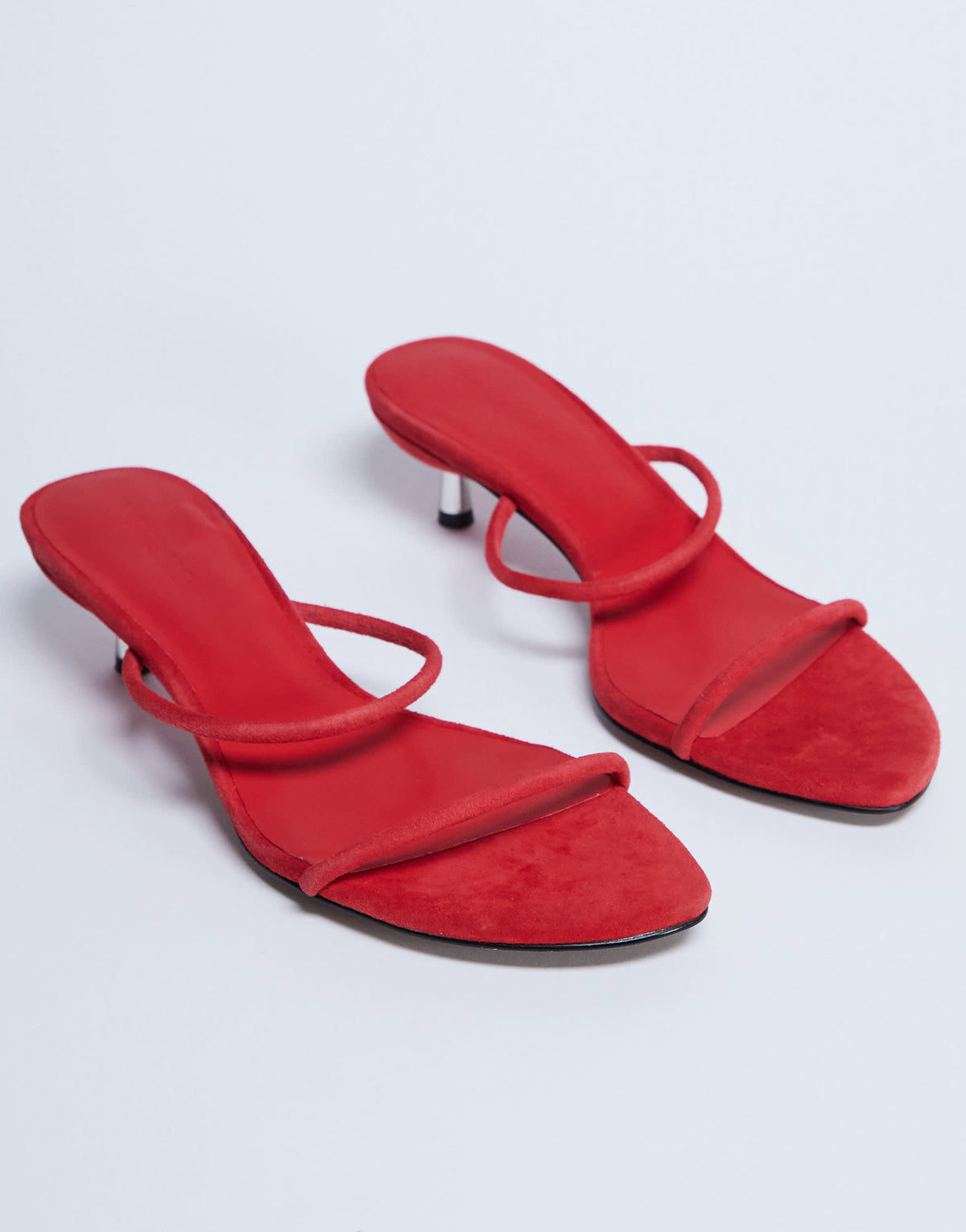 Topshop Ada suede kitten heel mule in red