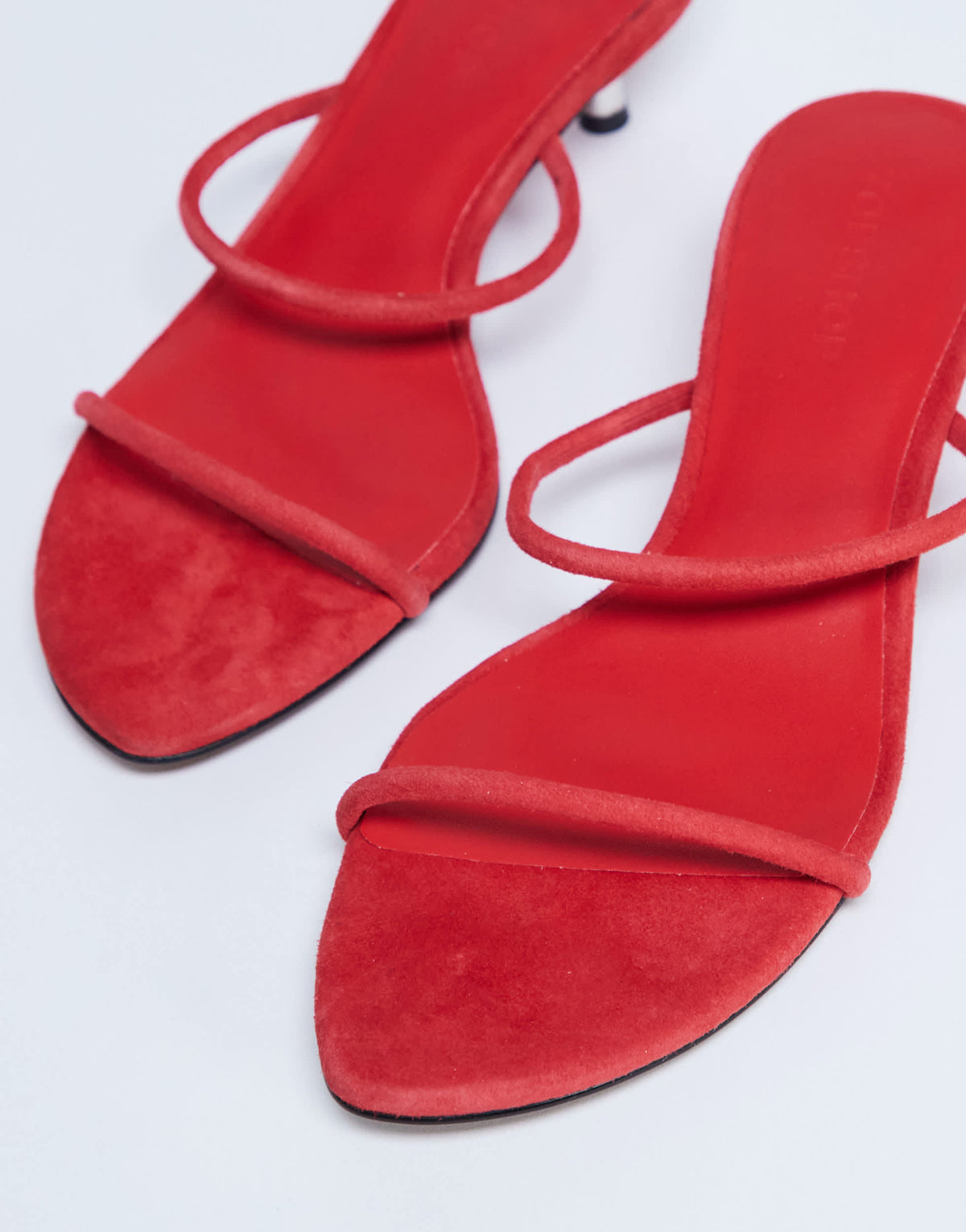 Topshop Ada suede kitten heel mule in red
