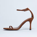 Topshop Alexi real suede 2 part heeled sandal in camel