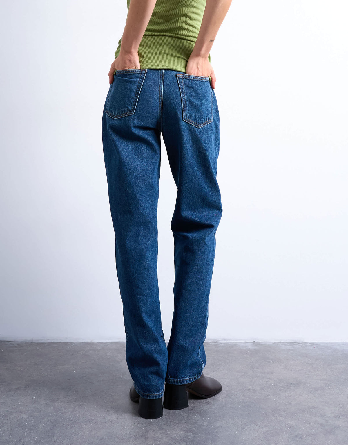 Topshop Kort high rise straight jean in rich blue