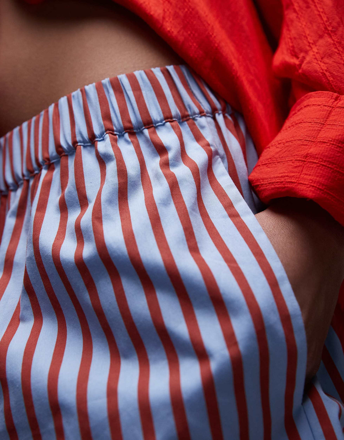 Topshop stripe boxer short in blue