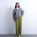 Topshop velvet mid rise tie waist wide leg jogger in bright green