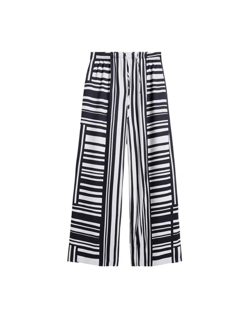 Topshop co ord mono bold stripe satin trouser