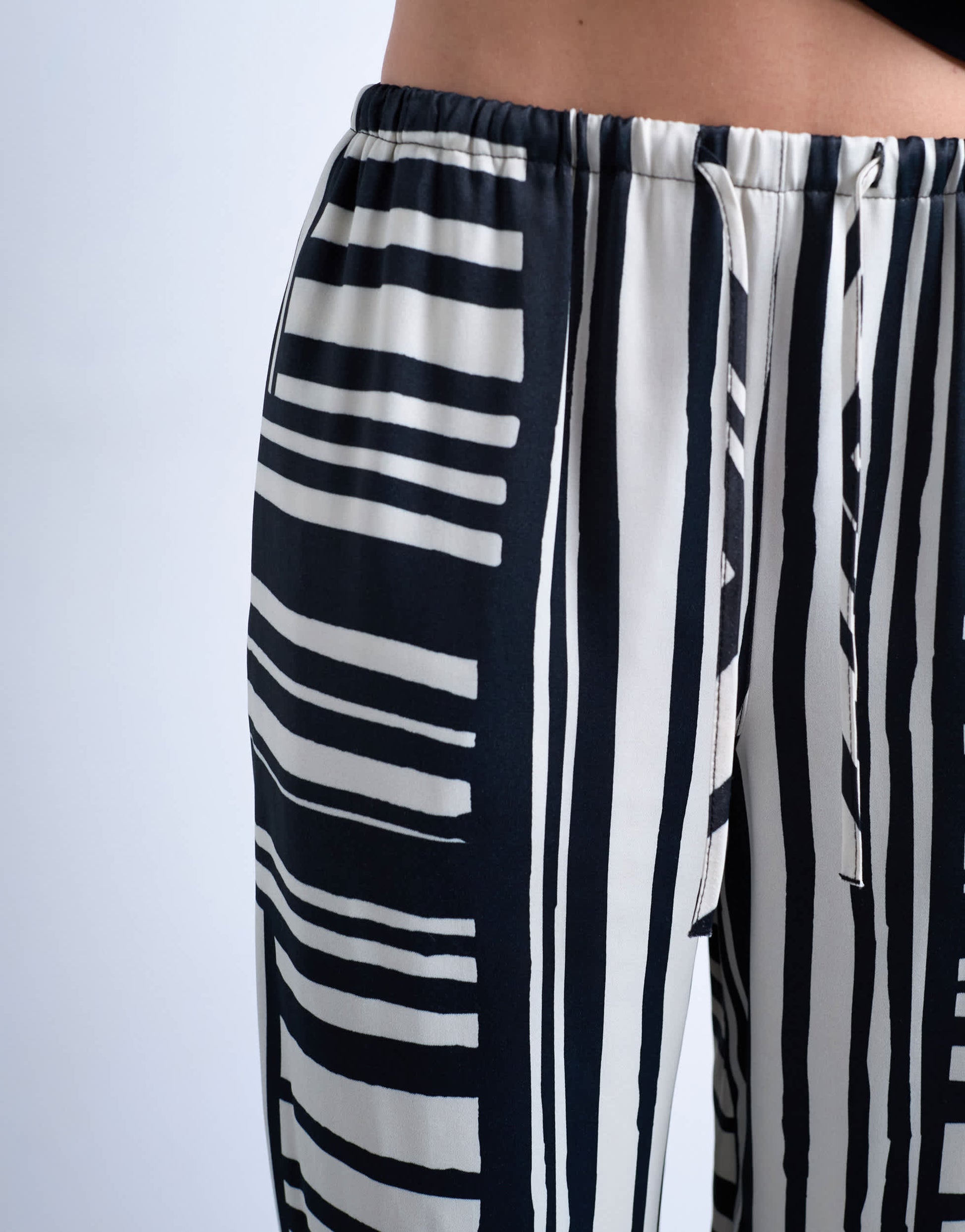 Topshop co ord mono bold stripe satin trouser