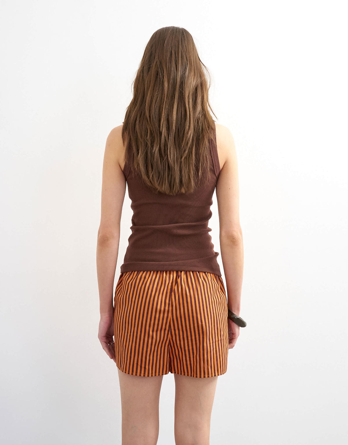Topshop stripe boxer short in orange