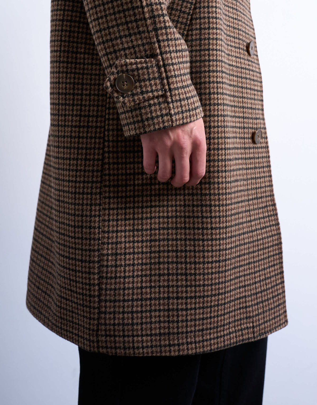 Topman oversized brushed check overcoat with wool in brown