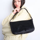 Topshop Stina hair on real leather shoulder bag in chocolate