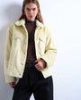 Topshop faux fur western trucker jacket in buttermilk