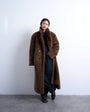 Topshop double breasted borg longline coat in brown