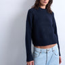 Topshop Strickpullover mit Raglanärmeln und sichtbaren Nähten in Marineblau