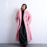 Topshop doppelreihiger, langer Borg-Mantel in Rosa