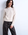 Topshop knitted raglan exposed seam jumper in oat