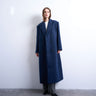 Topshop Oversize-Herrenmantel mit doppelter Knopfleiste aus Wolle in Marineblau