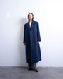Topshop oversized double breasted mensy overcoat with wool in navy