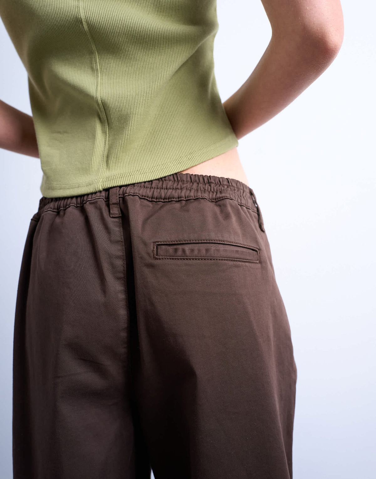 Topshop smart hybrid casual trouser in chocolate