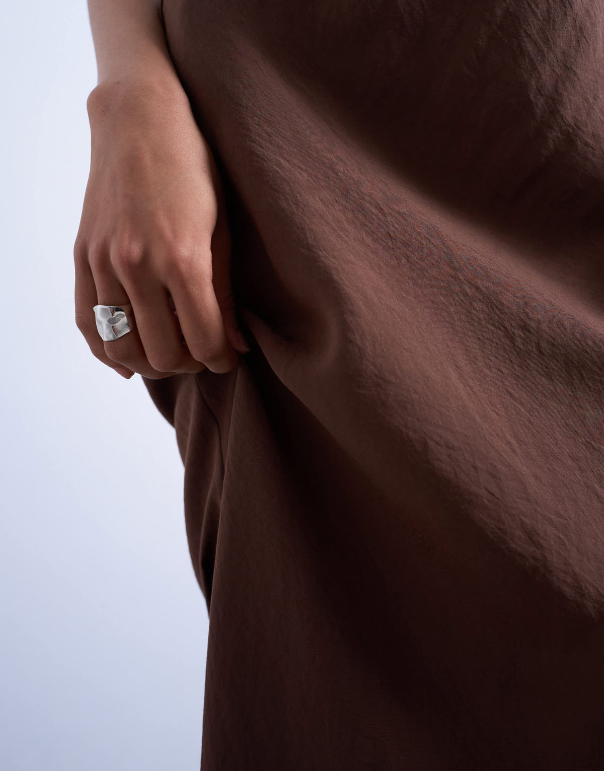 Topshop co-ord super soft cupro bias midi in brown