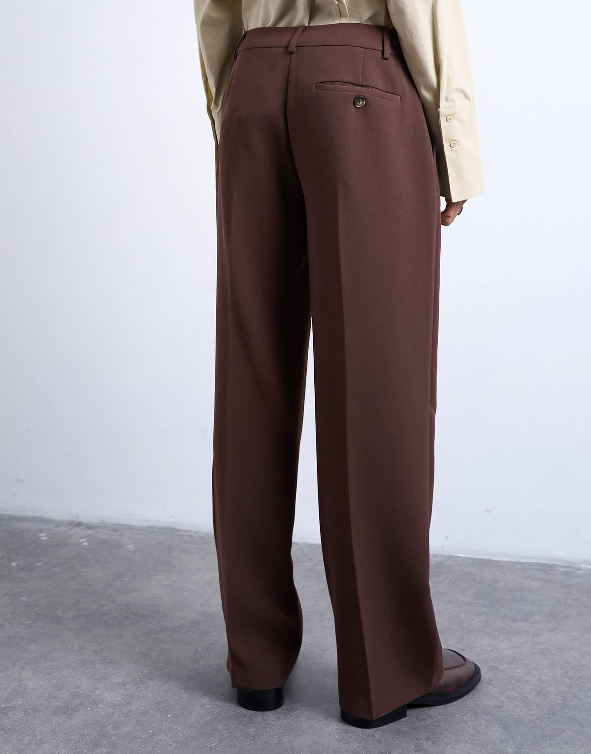 Topshop co ord mid rise clean straight trouser in chocolate